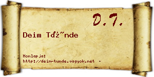 Deim Tünde névjegykártya