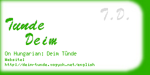 tunde deim business card