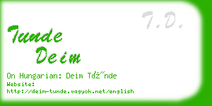 tunde deim business card